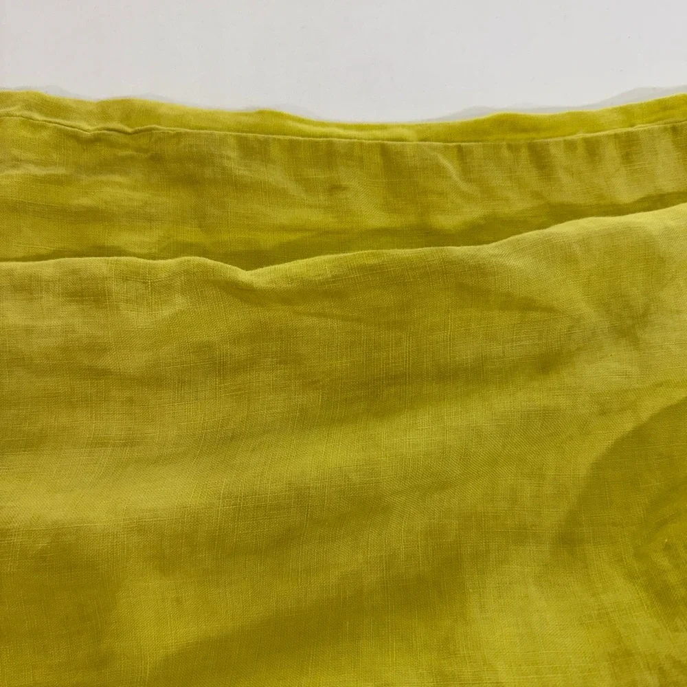 West Elm Belgian Flax Linen Duvet Cover Full Queen Citron Yellow 88x92 Duvet